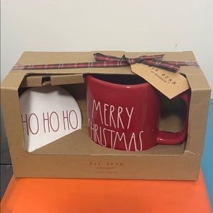 Rae Dunn Christmas mug and coaster set.